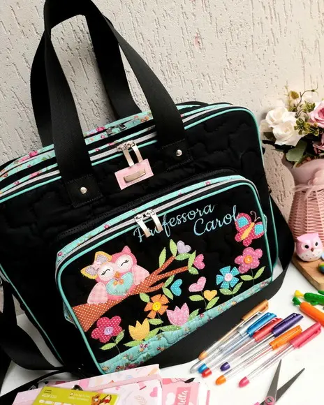 Bolsa Bolsa 3 Divisões com Alça Transversal Corujinha
