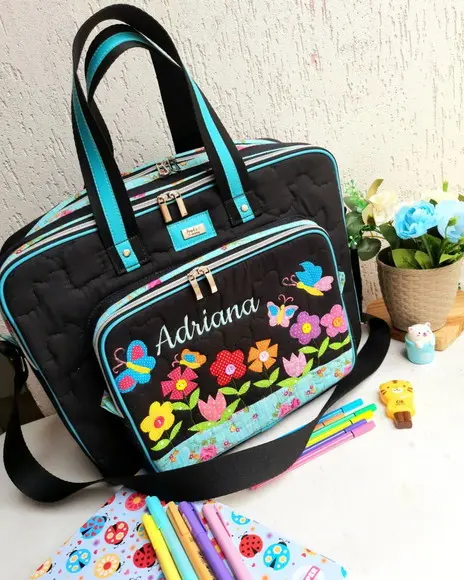 Bolsa Bolsa 3 Divisões com Alça Transversal Jardim