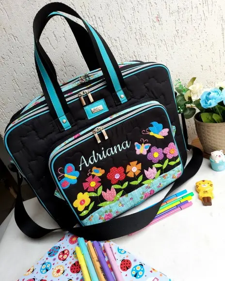 Bolsa Bolsa 3 Divisões com Alça Transversal Jardim