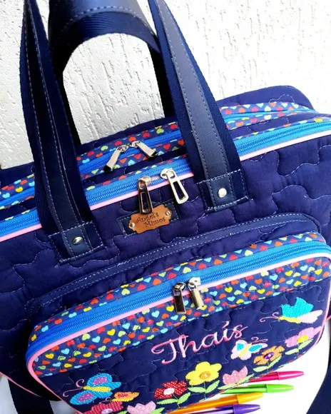 Bolsa Bolsa 3 Divisões com Alça Transversal Jardim