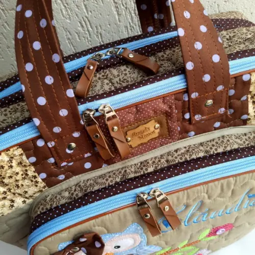 Bolsa bolsa 3 divisões corujinha