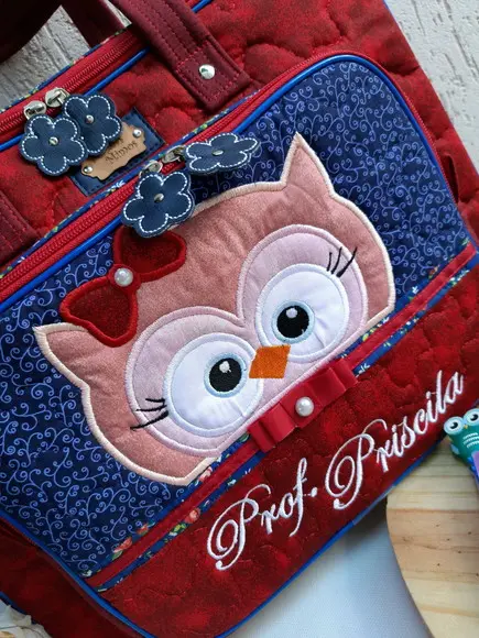 Bolsa bolsa 3 divisões corujinha