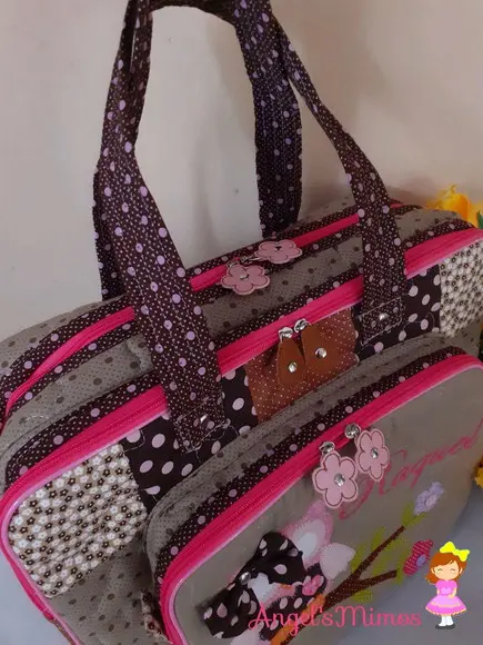 Bolsa bolsa 3 divisões corujinha