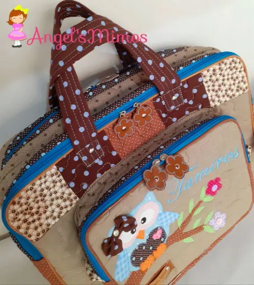 Bolsa bolsa 3 divisões corujinha