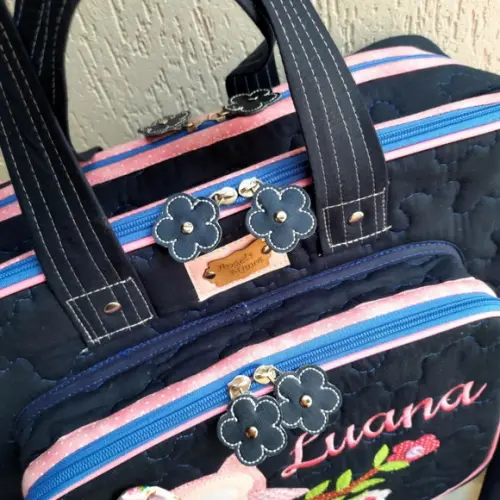 Bolsa bolsa 3 divisões corujinha +capa de caderno