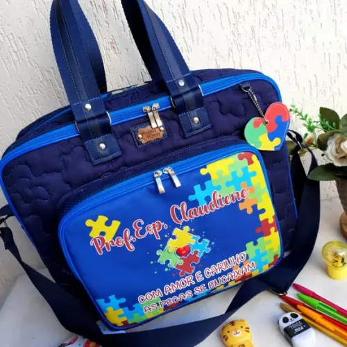 Bolsa Bolsa 3 Divisões e Necessaire Autismo