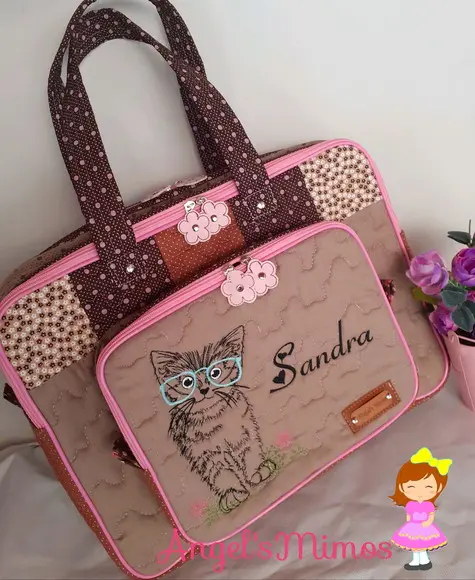 Bolsa bolsa 3 divisões gatinho
