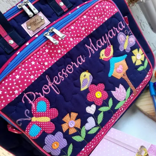 Bolsa bolsa 3 divisões jardim encantado