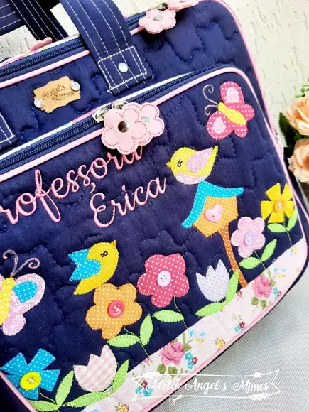 Bolsa bolsa 3 divisões jardim encantado