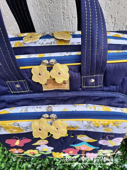 Bolsa bolsa 3 divisões jardim encantado