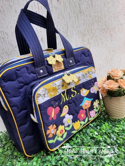 Bolsa bolsa 3 divisões jardim encantado