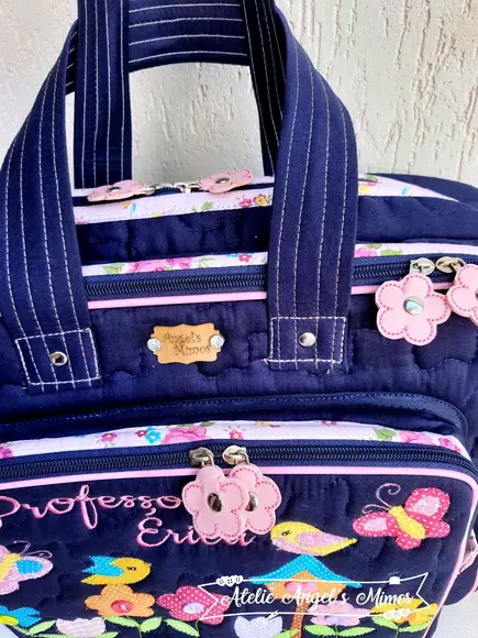 Bolsa bolsa 3 divisões jardim encantado
