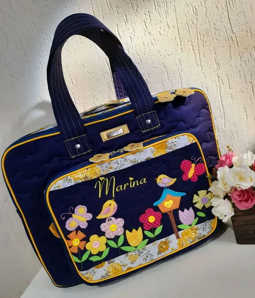 Bolsa bolsa 3 divisões jardim encantado