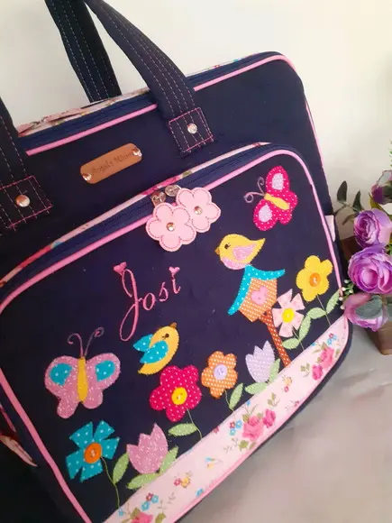 Bolsa bolsa 3 divisões jardim encantado