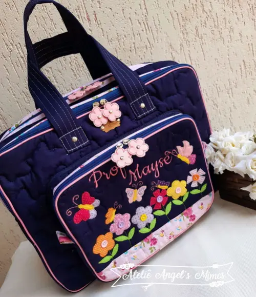 Bolsa bolsa 3 divisões jardim encantado