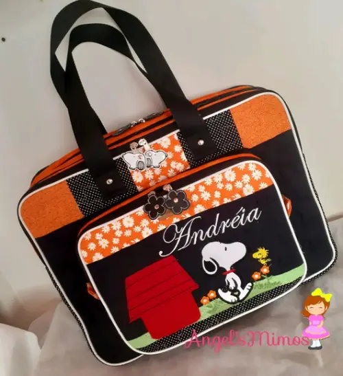 Bolsa bolsa 3 divisões Snoopy