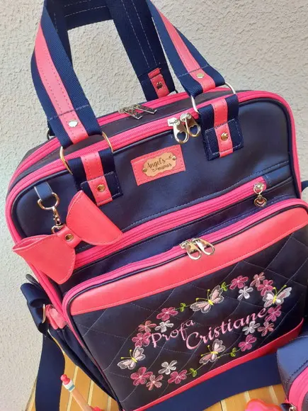 Bolsa Cristina 3 Divisoes e Estojo Duplo