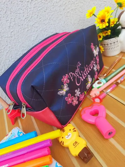 Bolsa Cristina 3 Divisoes e Estojo Duplo