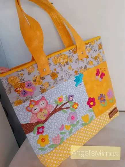 Bolsa em Patch Corujinha