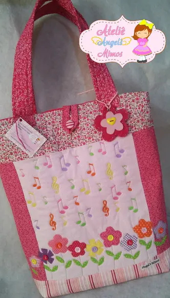 Bolsa Flores e Notas Musicais