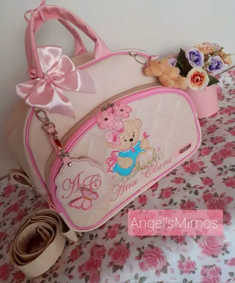 Bolsa Passeio G sintético perolizado Ursa princesa