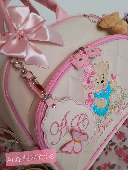 Bolsa Passeio G sintético perolizado Ursa princesa