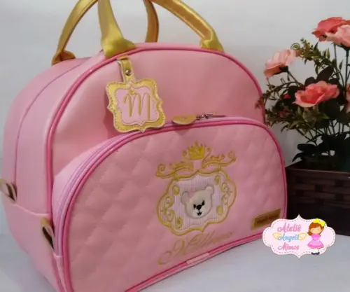 Bolsa Passeio G sintético perolizado Ursa princesa