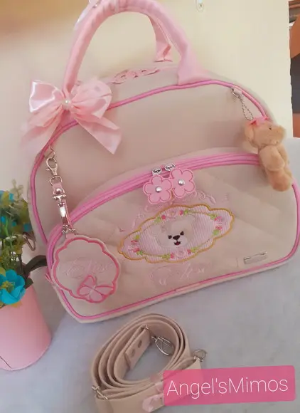Bolsa Passeio G sintético perolizado Ursa princesa