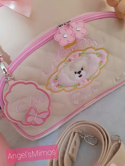 Bolsa Passeio G sintético perolizado Ursa princesa