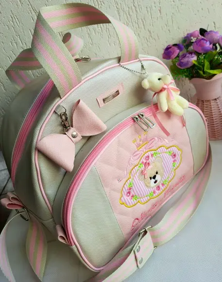 Bolsa Passeio G Sintético Perolizado Ursa Princesa
