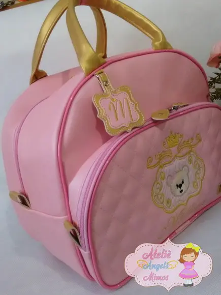 Bolsa Passeio G sintético perolizado Ursa princesa