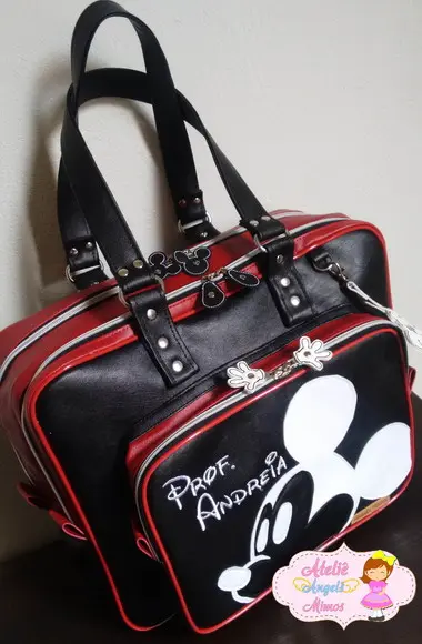 Bolsa Professora 3 divisões couro sintético