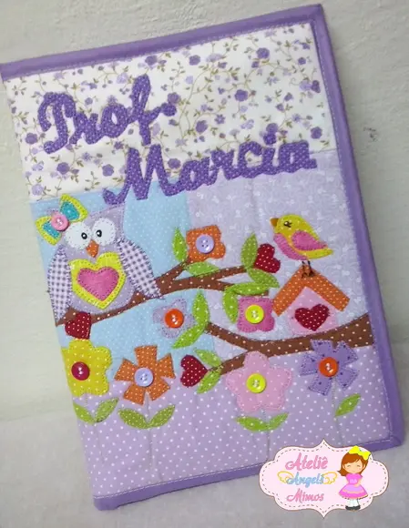 Capa de caderno coruja