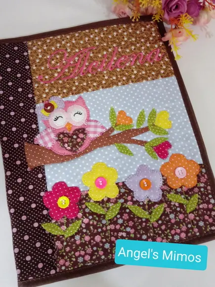 Capa de caderno coruja Cinza