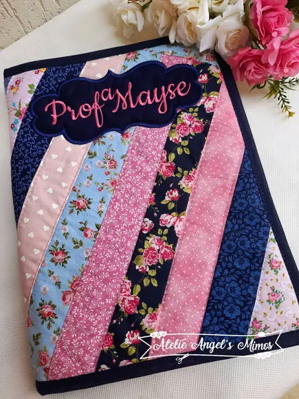 Capa de caderno patchwork 10 matérias