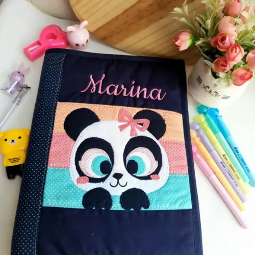 Capa de caderno ursa panda