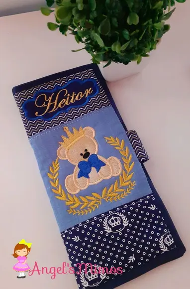 Capa de Carteirinha de vacinação ursinho príncipe