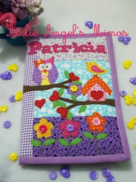 Capa para caderno Corujinha