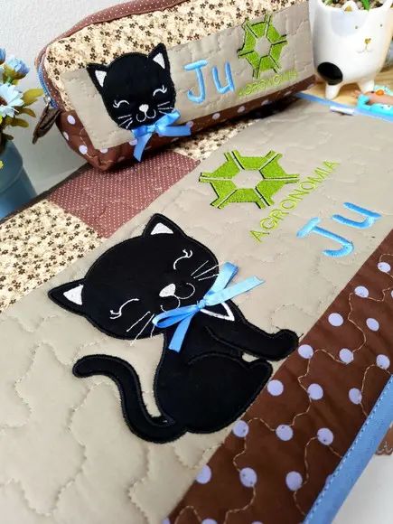Capa para notebook e estojo Box Gatinho