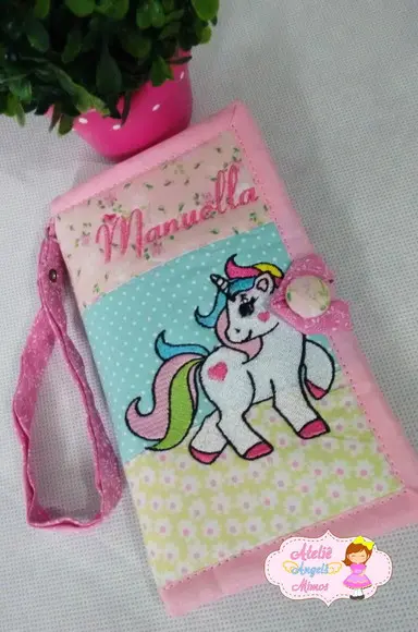 Carteira porta celular Unicórnio