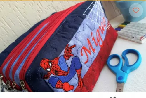 Estojo Box 4 Divisões Homem Aranha com Alça