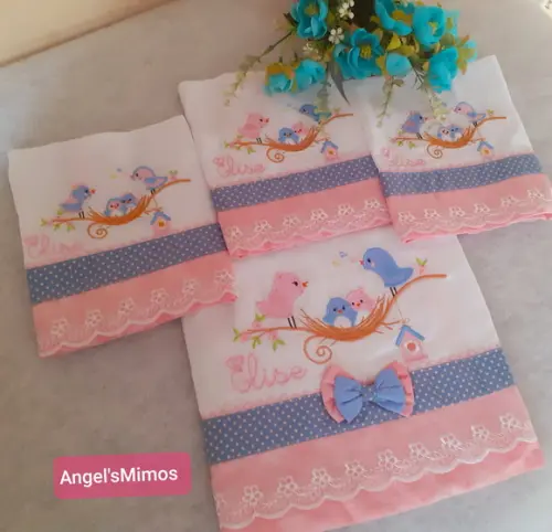Fralda de passeio +3 fraldas de boca passarinhos