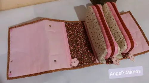 Frasqueira Box 3em1 Corujinha marron e rosa