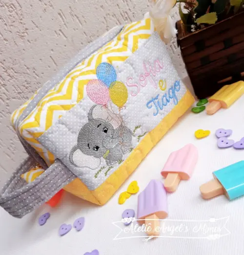 Frasqueira Box M Elefantinho Personalizada