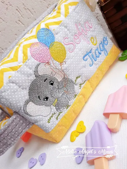 Frasqueira Box M Elefantinho Personalizada