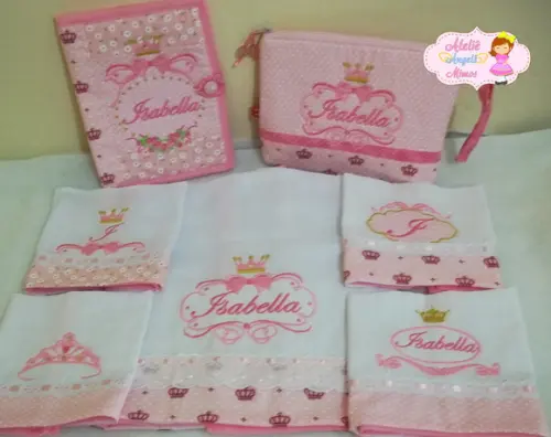Kit 7 peças bebê princesa