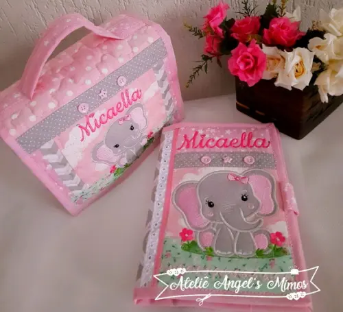 Kit baby porta fraldas/lenço/ pomada + capa de carteira de v