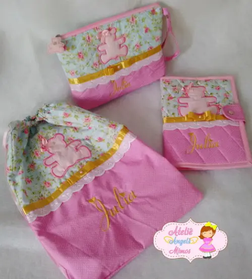 kit baby ursinha floral