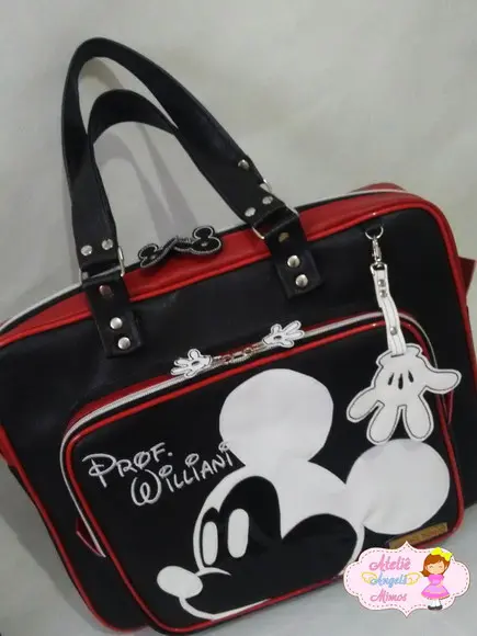 Kit bolsa notebook + bolsa media couro sintetico
