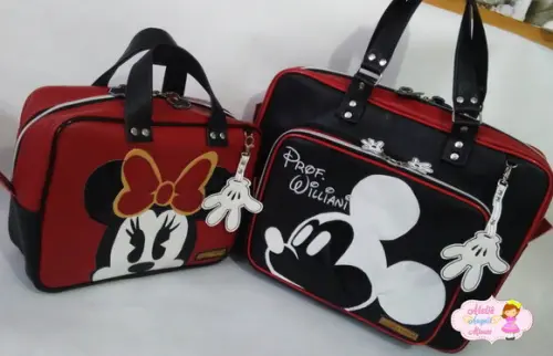 Kit bolsa notebook + bolsa media couro sintetico